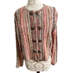 Estelle Gracer Vintage Art-to-Wear Hand Ribbon Knit Cardigan